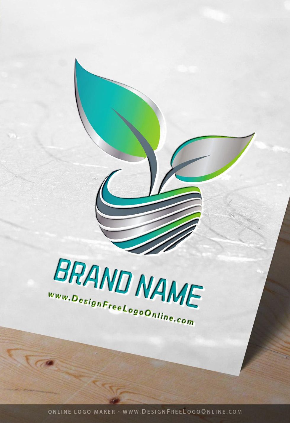 3D Leaf Logo Design Online