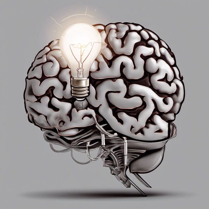 a brain with light bulb representing innovation