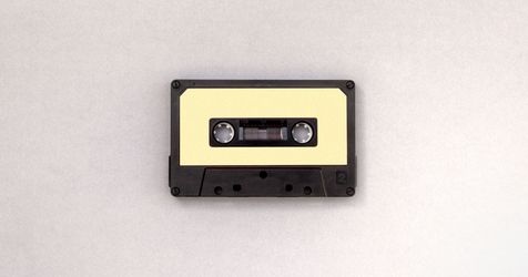 a cassette with yellow label