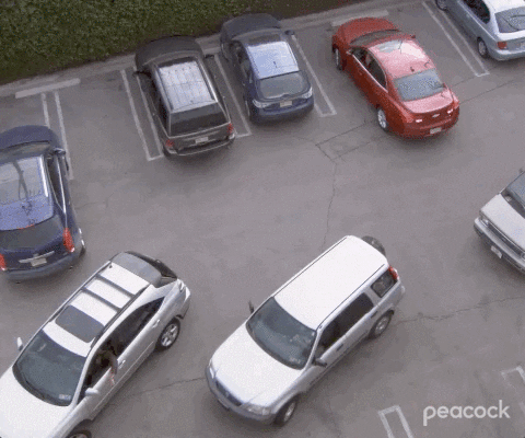 A gif of a parking space
