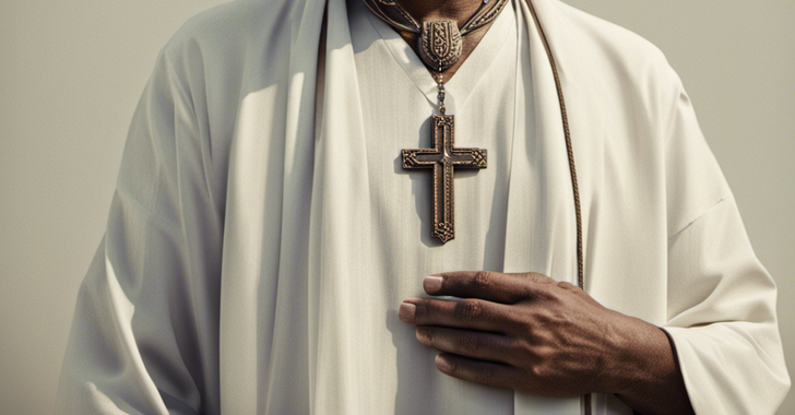 A religious man wears a cross