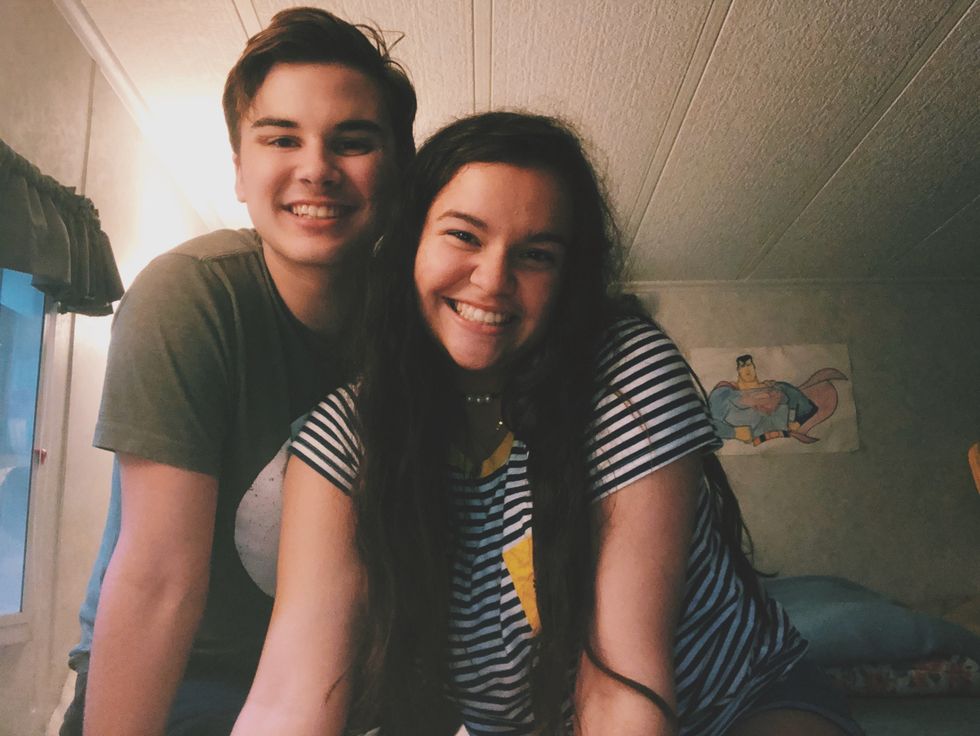 Aaron and me at his grandparent's lake over the summer