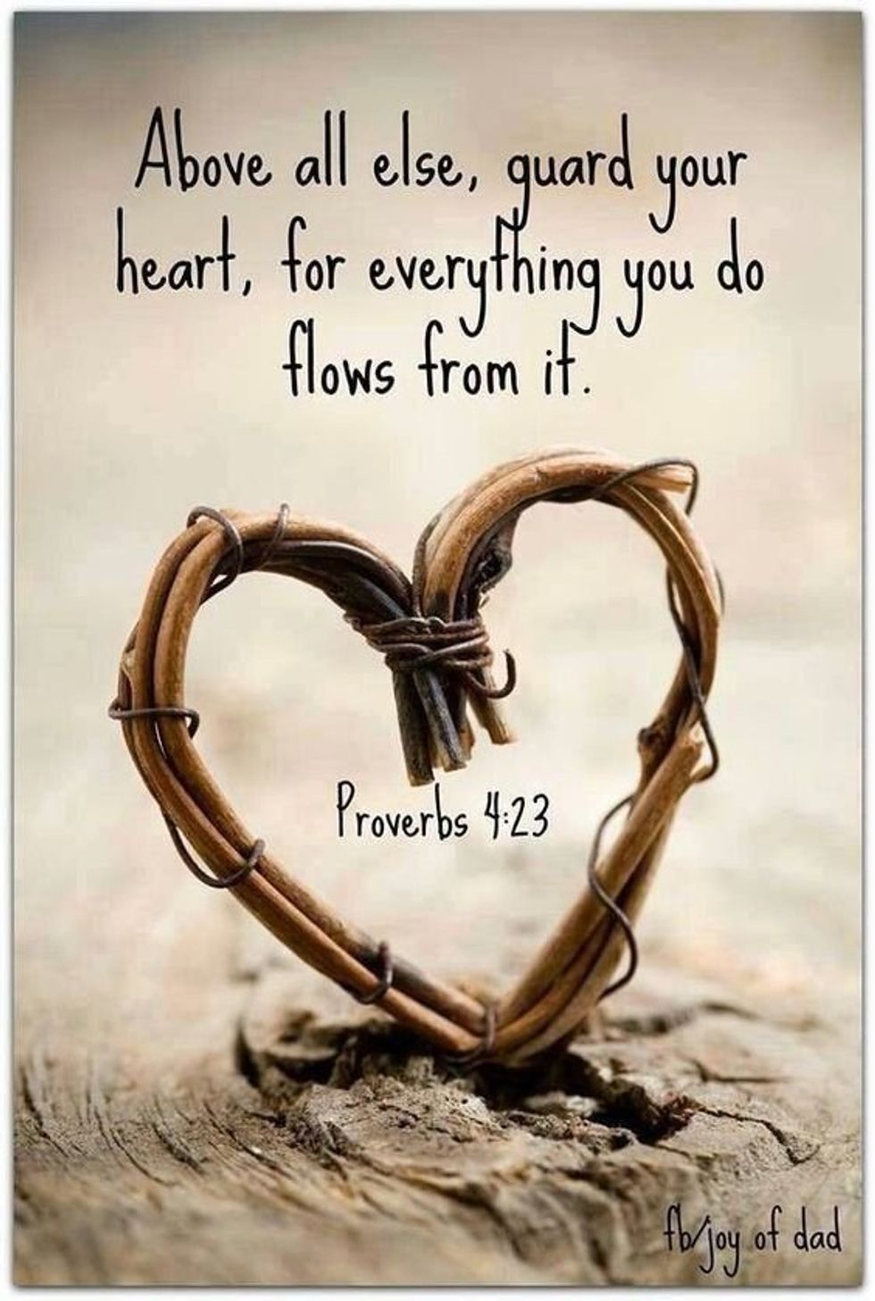 Above all else, guard your heart, for everything you do flows from it.