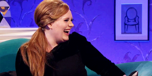 Adele laughing loudly