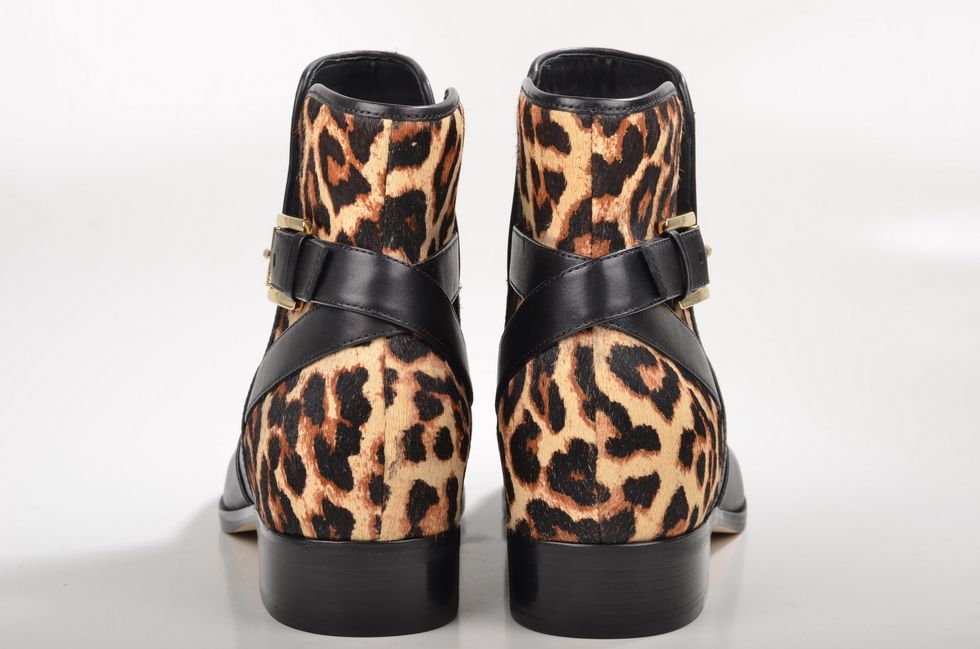 Animal print booties