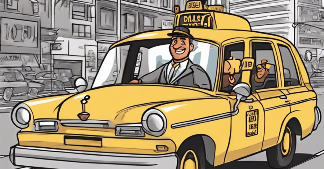 Animated cab driver in a city