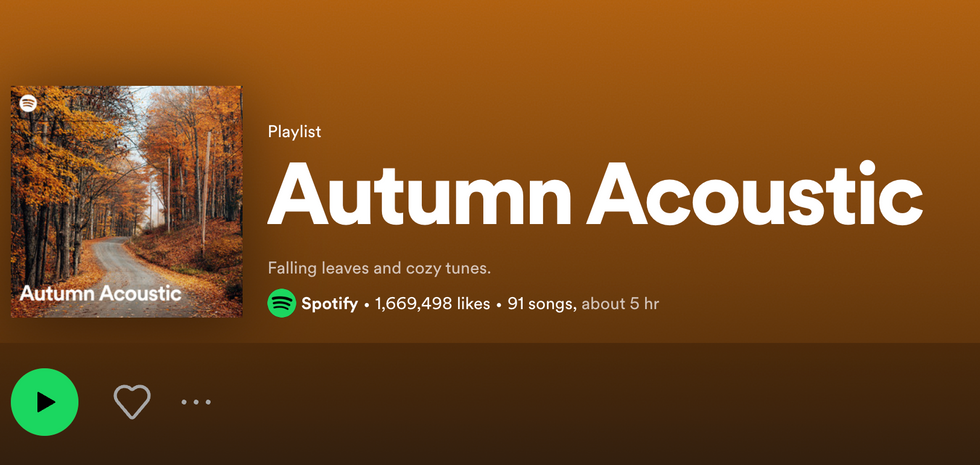 Autumn Acoustics Spotify Autumn Playlist
