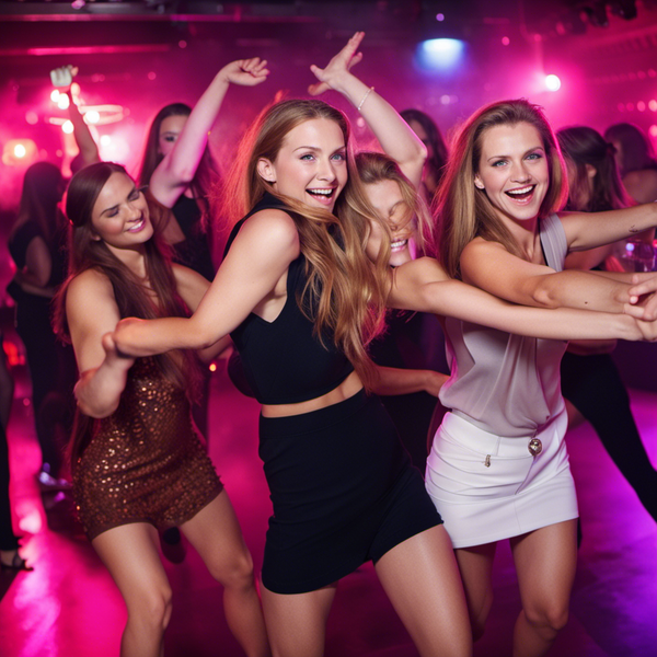 Basic white girls dancing to songs at the club