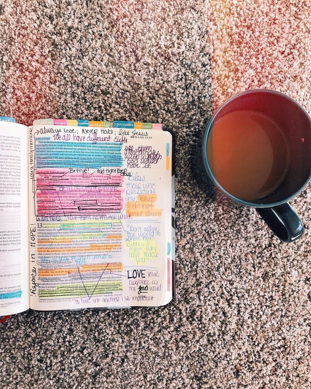 bible and coffee cup