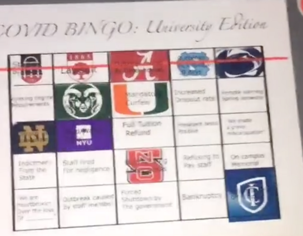 You Need This TikToker's College COVID Bingo Board To Keep Up With The Times