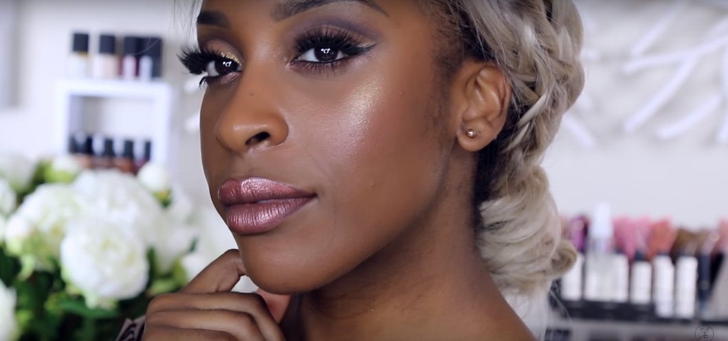 black woman wearing makeup