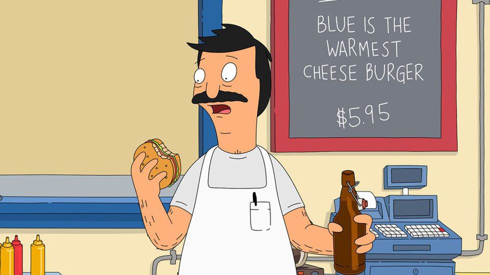 Blue is the warmest cheese burger