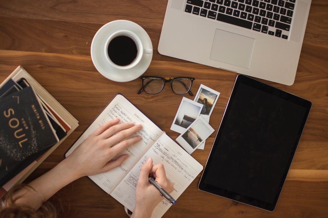 books on a desk
