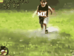 Boy getting hit by a dog