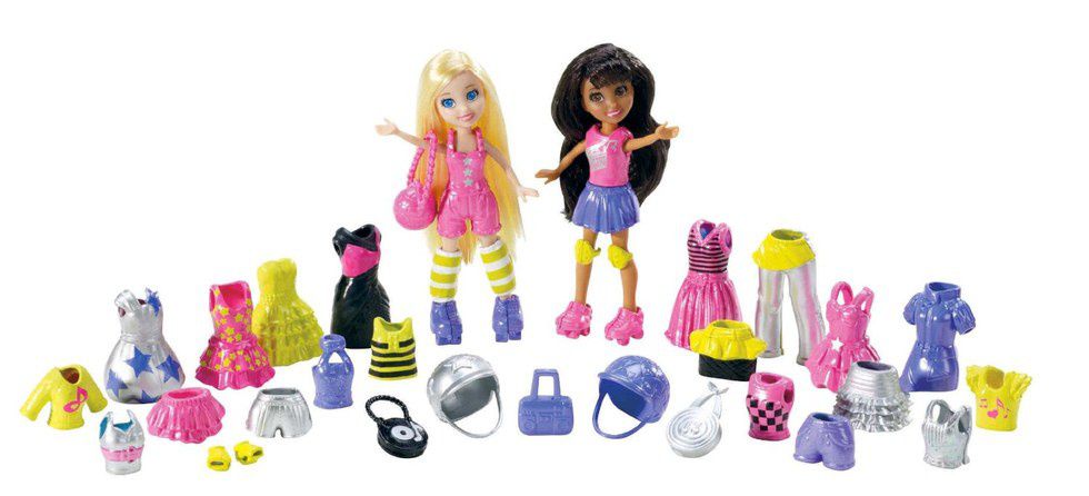 Bratz Doll and Polly Pocket with clothes and accessories