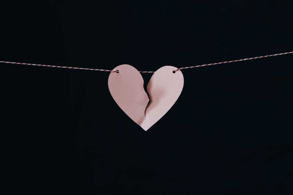 Broken heart on a string