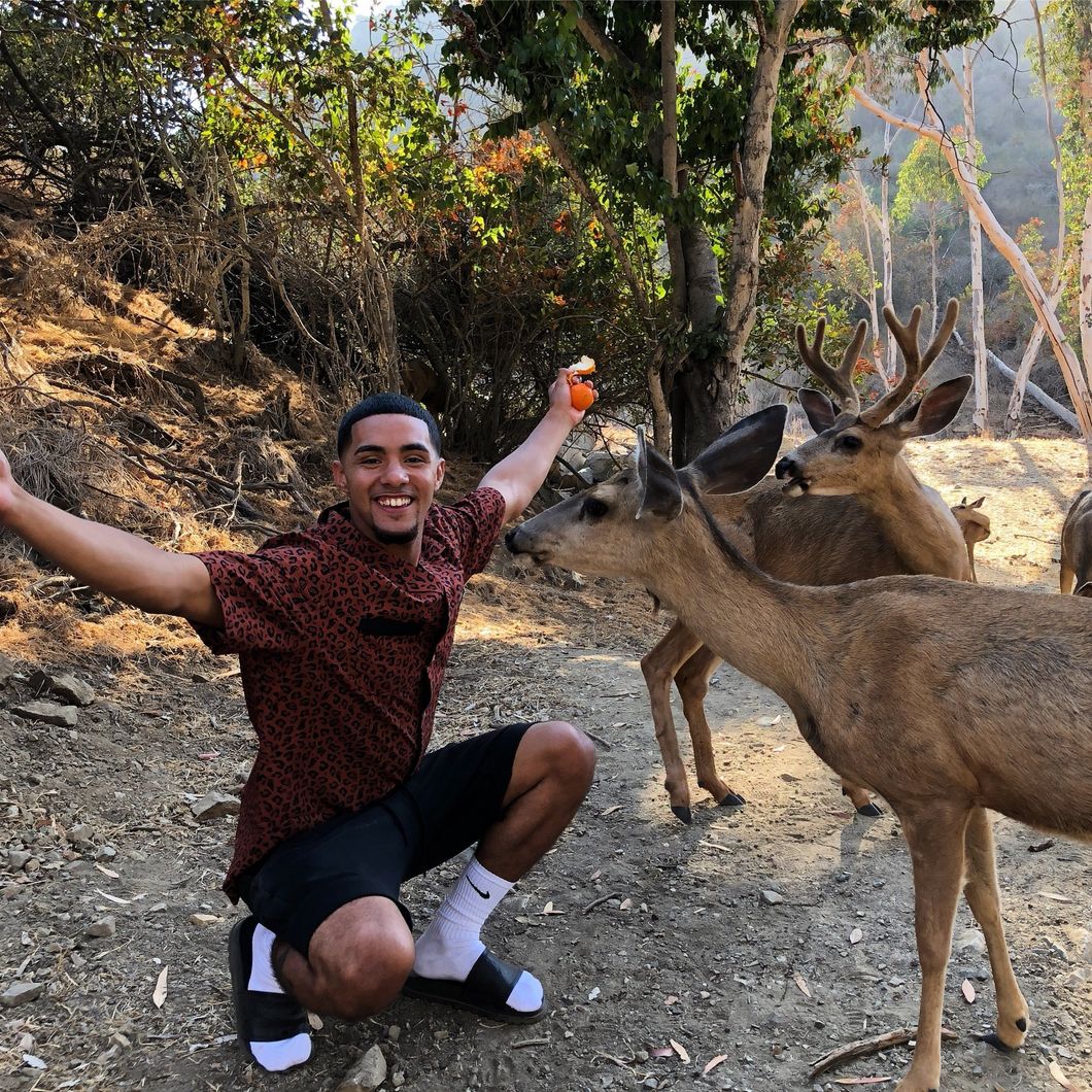 Brother Nature, deer, Kelvin Peña, smile, food, outside