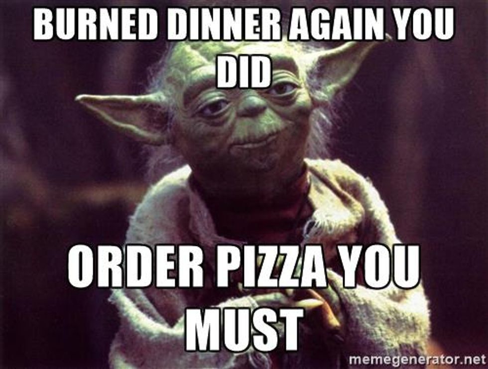 Burned dinner? Order pizza