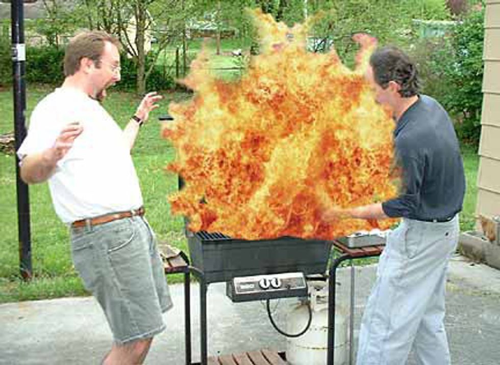 burning bbq