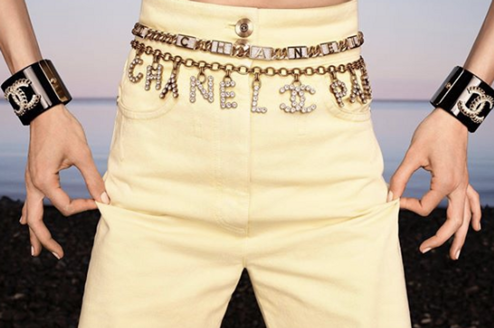 Chanel belt, pants, and accessories.