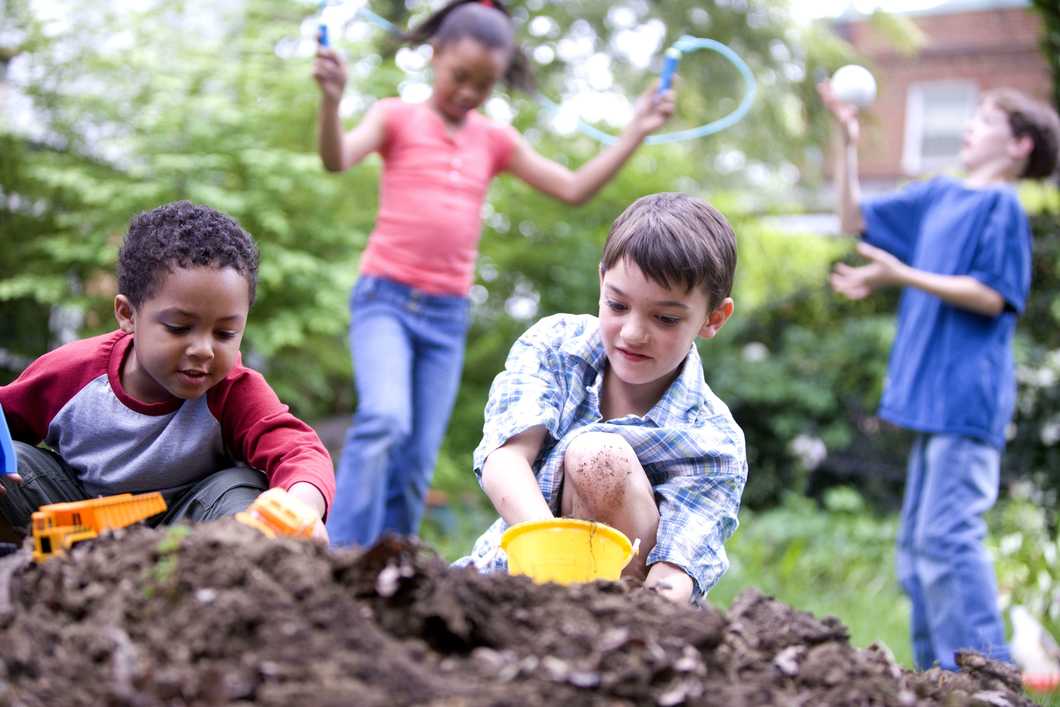 Children playing in dirt