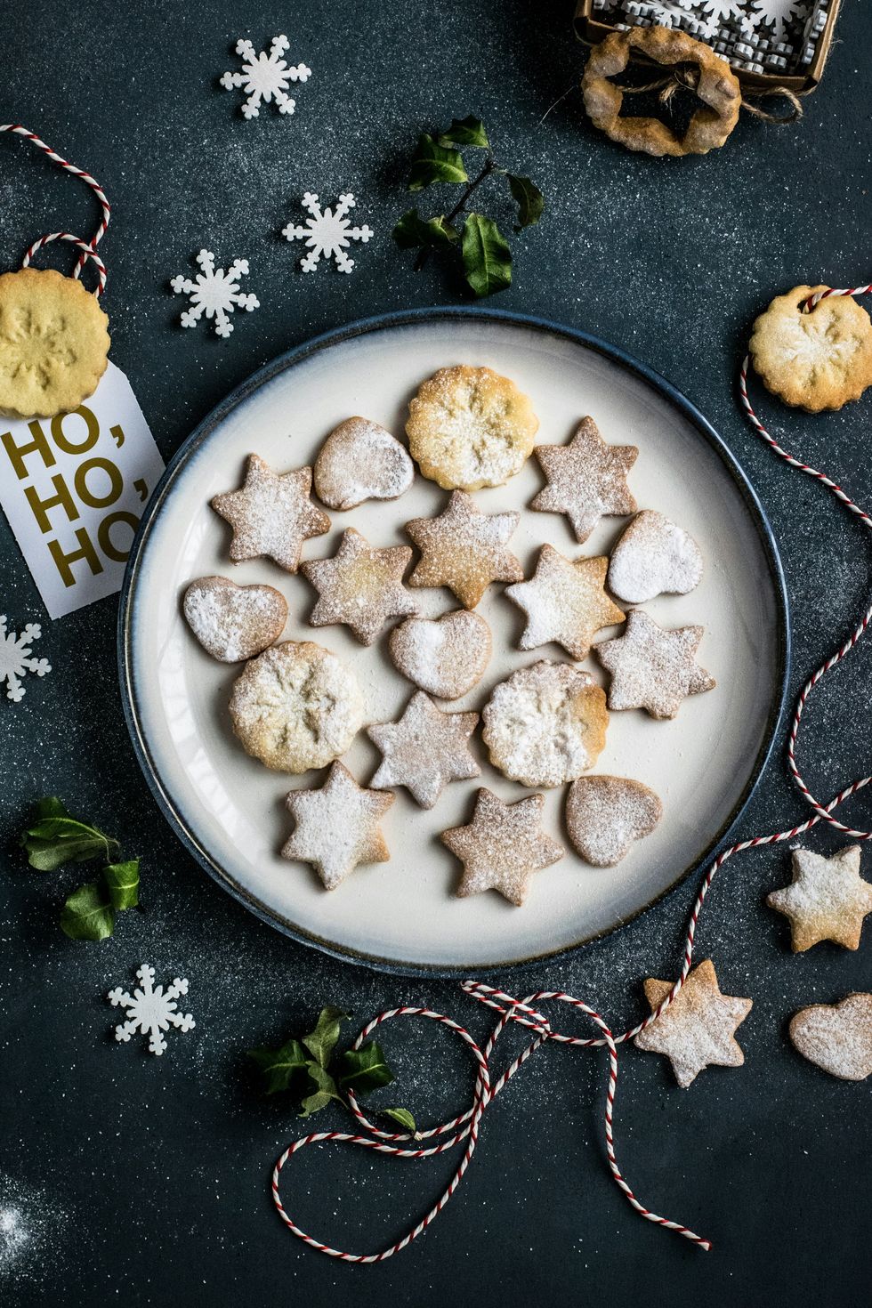 Christmas butter cookies on plate