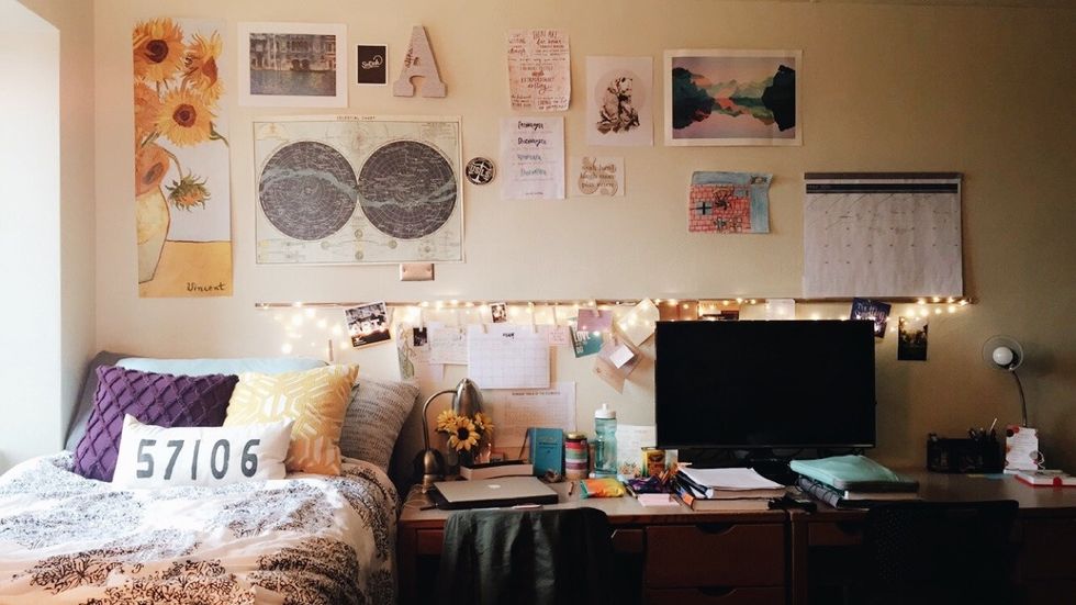 College dorm with simple decoration.