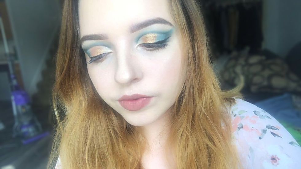 college girl wearing makeup