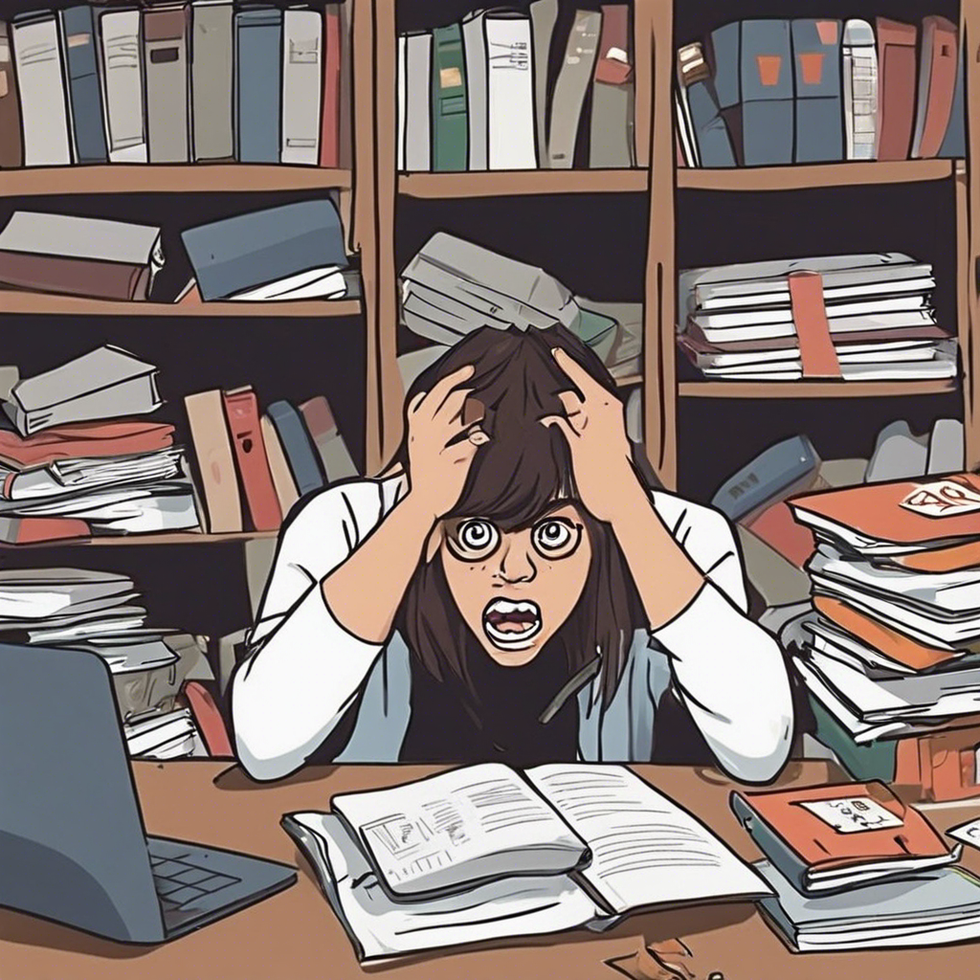 college student freaking out