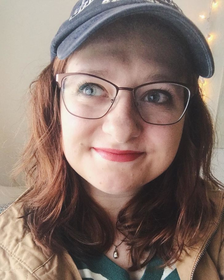 college woman wearing progressive glasses