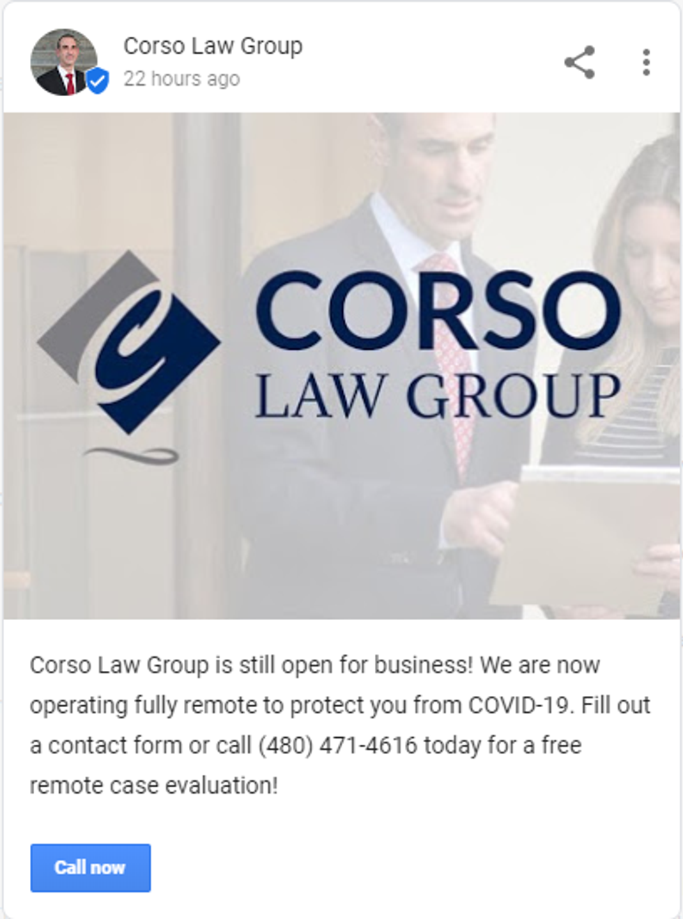 Corso Law Group Google My Business Post