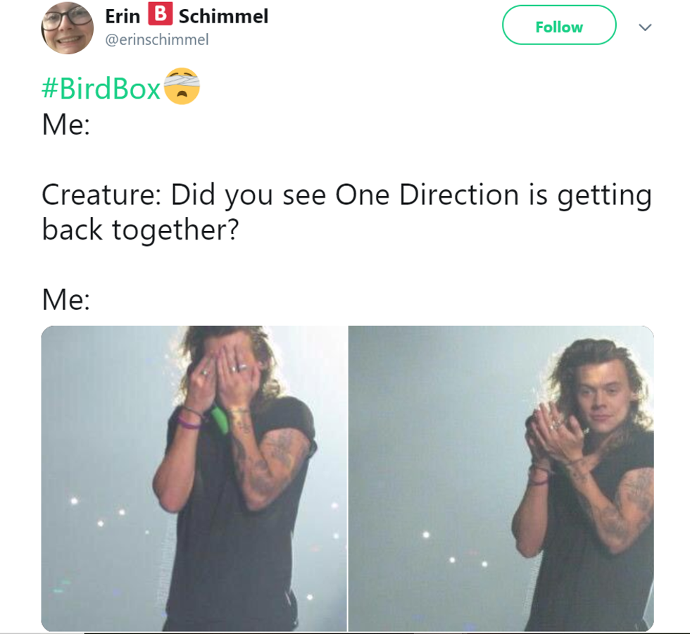Creature: Did you see One Direction is getting back together?