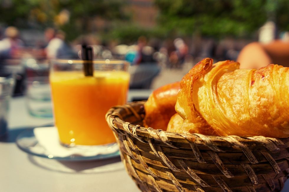 Croissant, Orange Juice, Breakfast, Park, Day