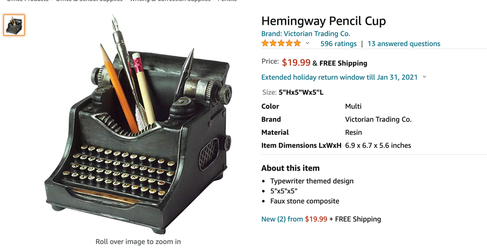 Desk organizer that looks like typewriter