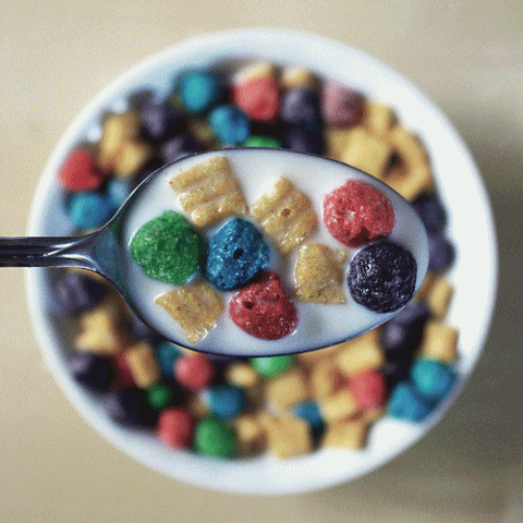 Different cereals shown from aerial view