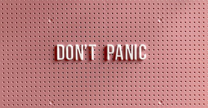  Don\u00b4t panic text on pink and white polka dot background