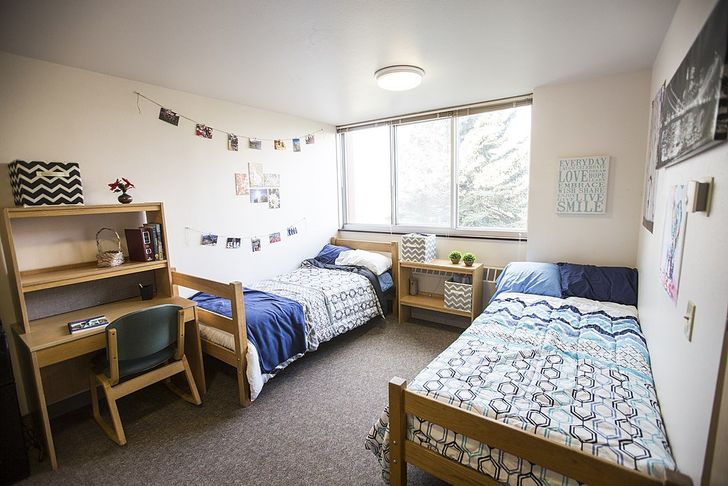 Dorm room on college campus