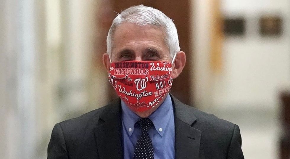 Dr. Fauci wearing a mask