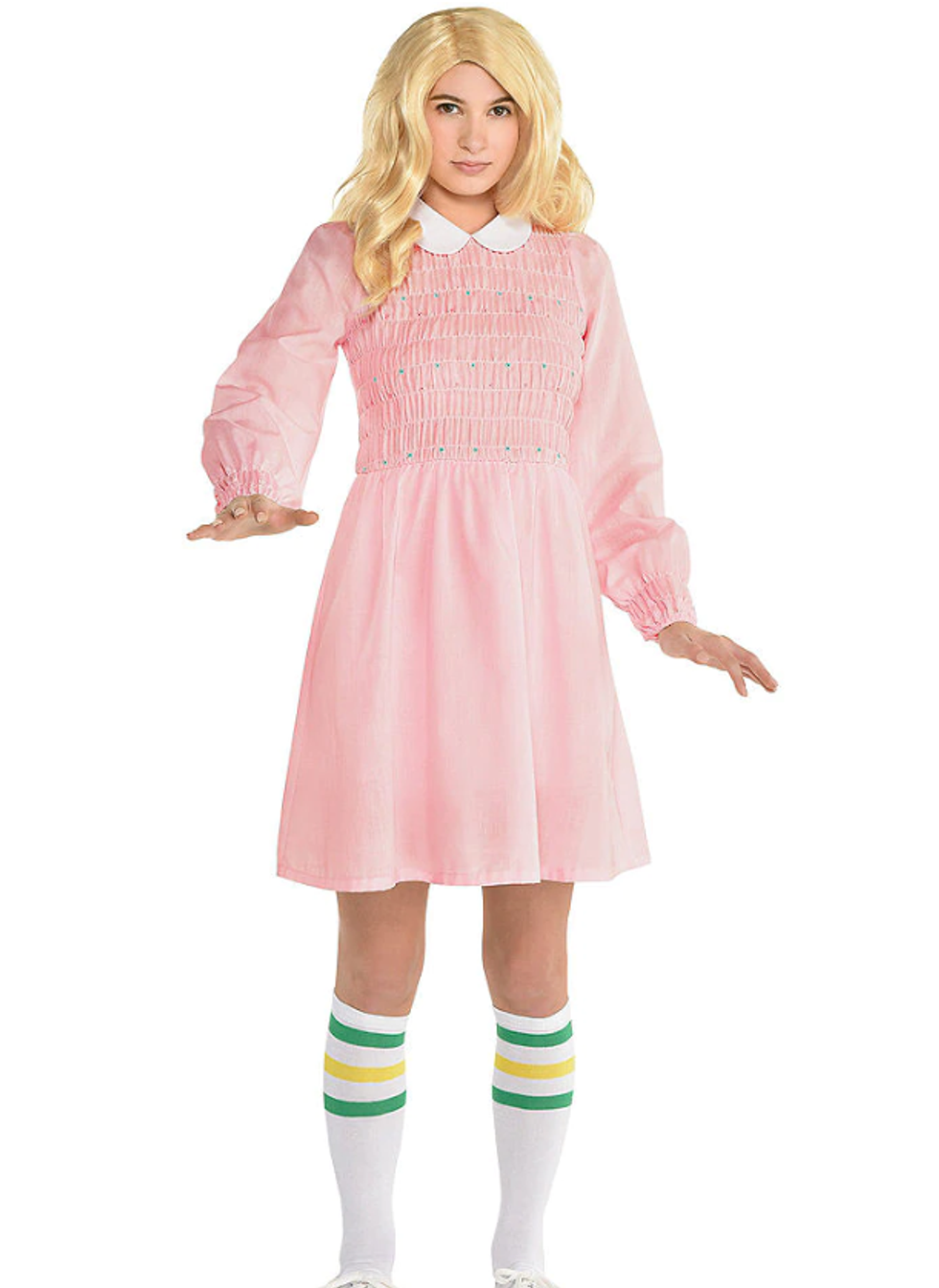 Eleven Halloween Costume-blonde wig and pink dress