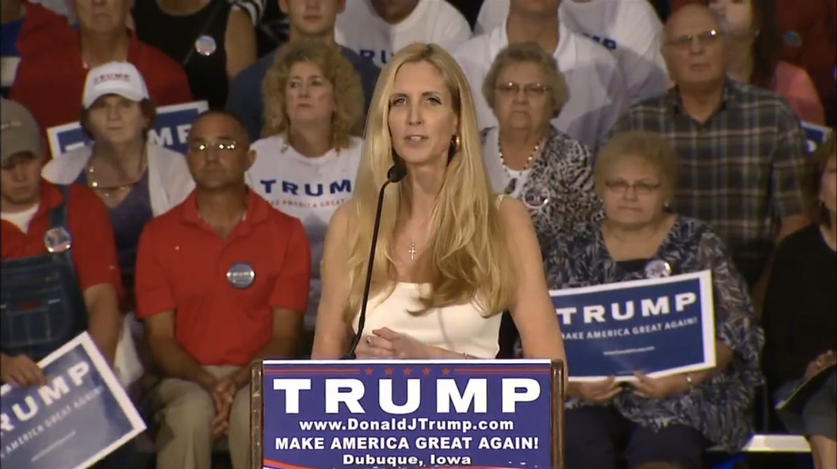 Ann Coulter Introduces Trump In Iowa, Defends Offensive Language