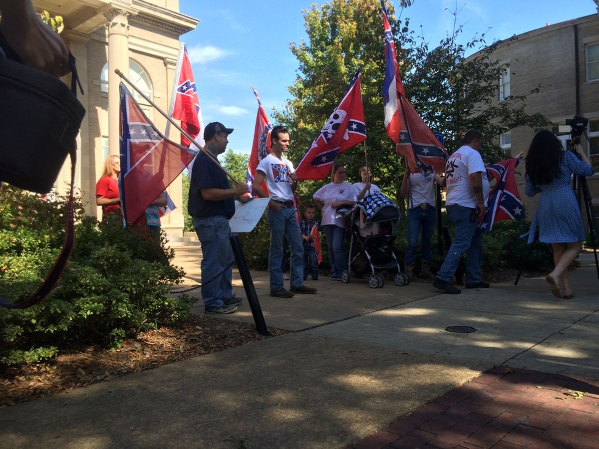 KKK Counter-Protests Taking Down The Flag