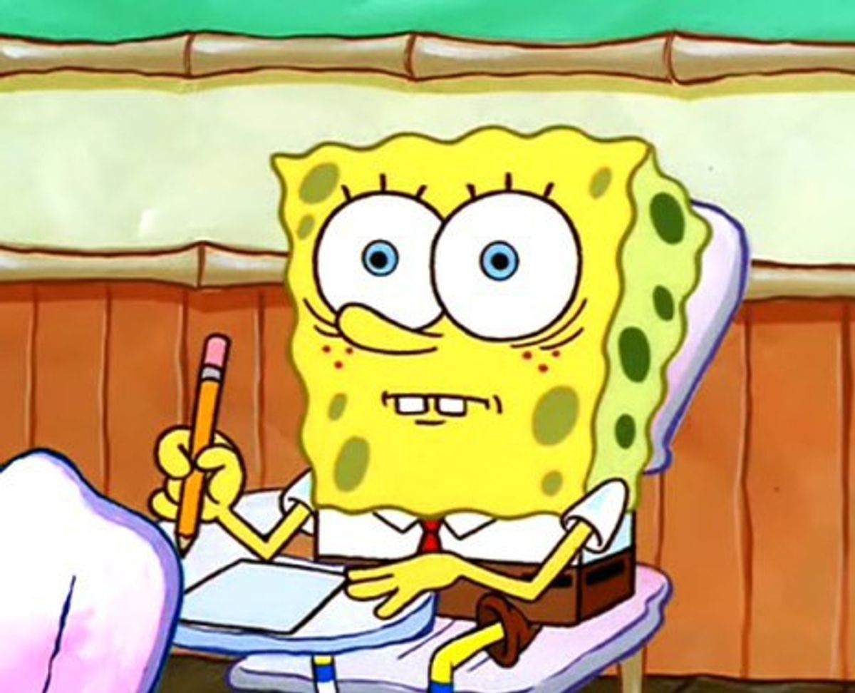 The Stages Of Finals: As Told by Spongebob