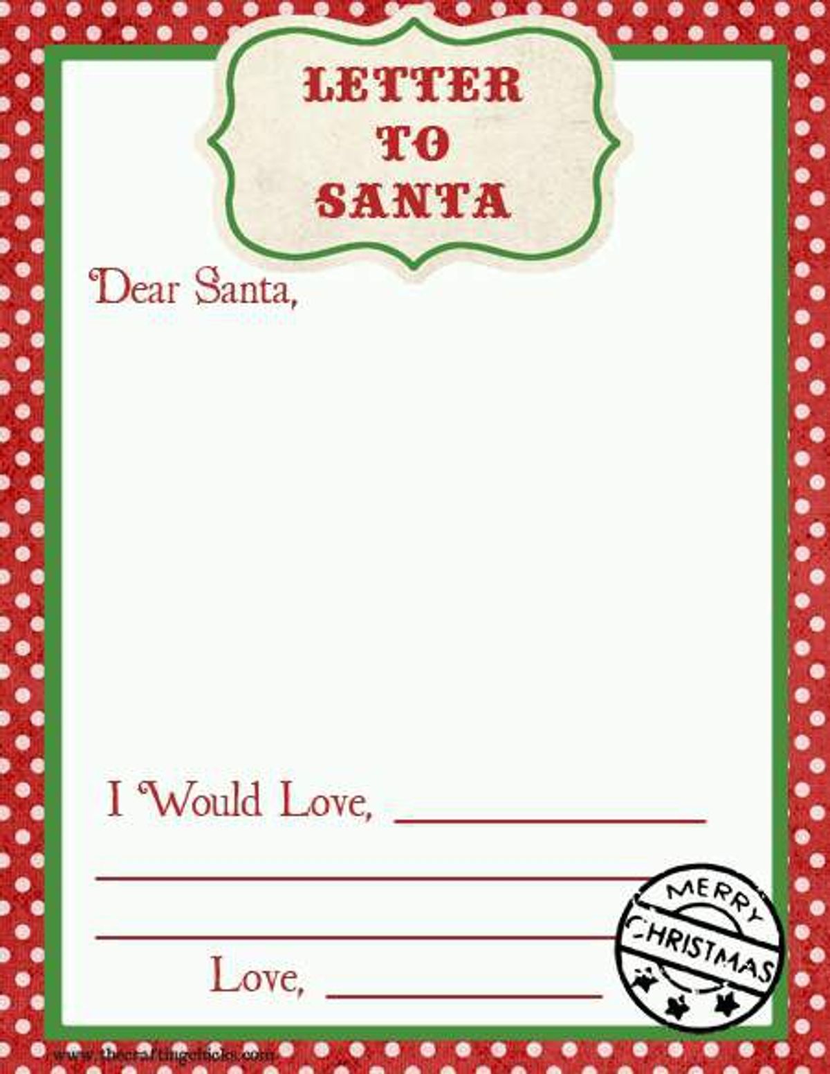 A Letter to Santa For Christmas In July