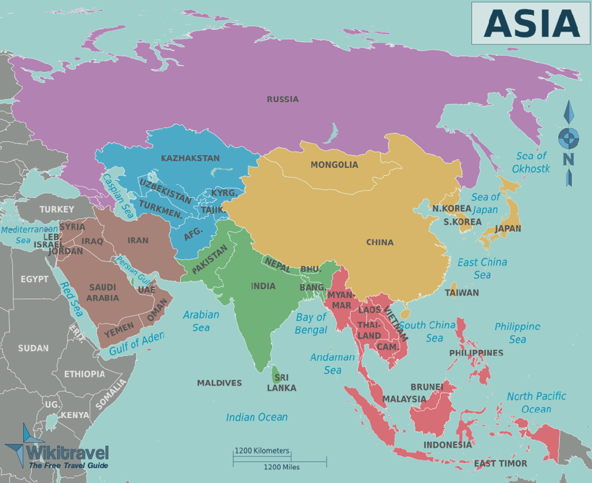 Asia Is a Continent With Many Countries