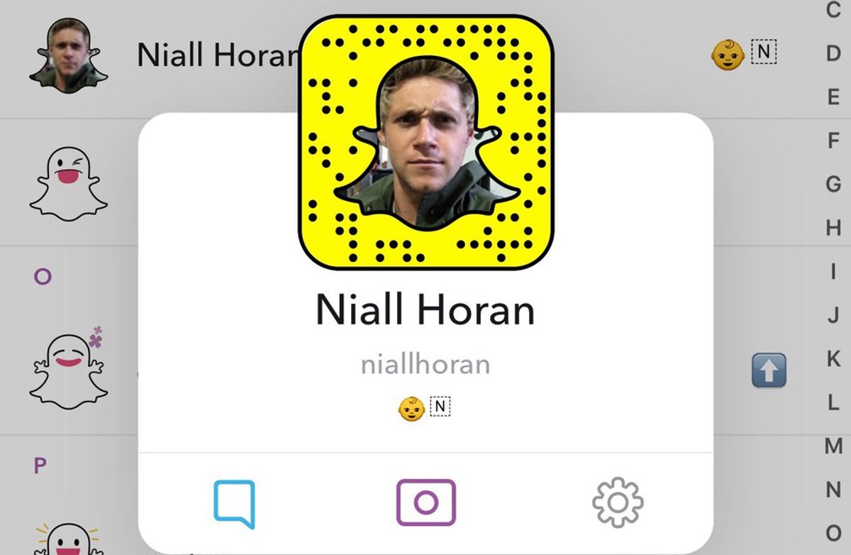 Niall Horan Gets A Snapchat