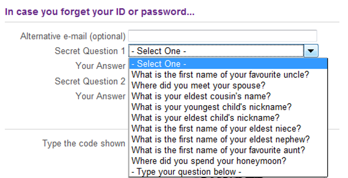 101 Rejected Apple Security Questions