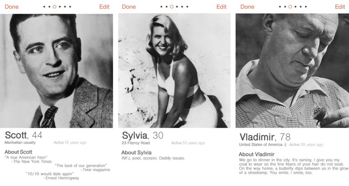 What Famous Writers' Tinder Profiles Would Look Like