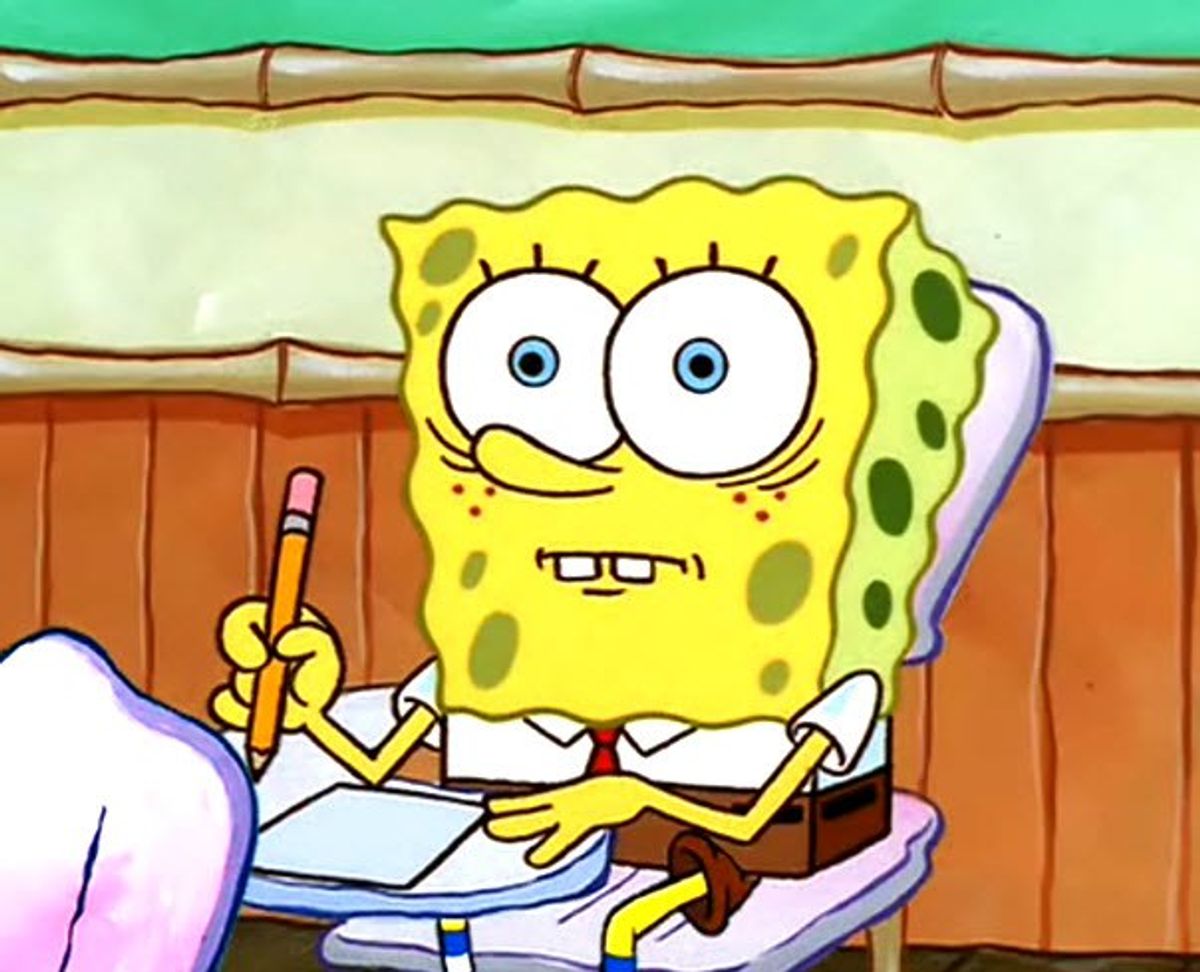 Stages Of Taking The SAT As Told By Spongebob