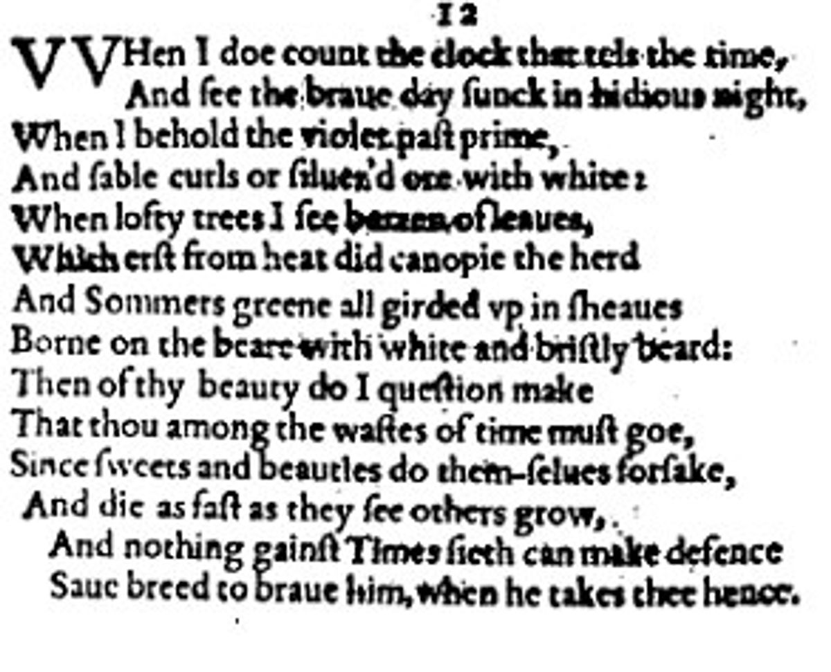 Understanding Shakespeare's Sonnet 12
