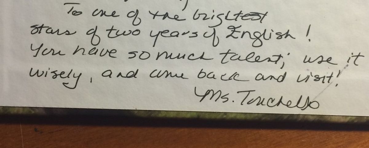 A Thank You Note To My High School English Teacher